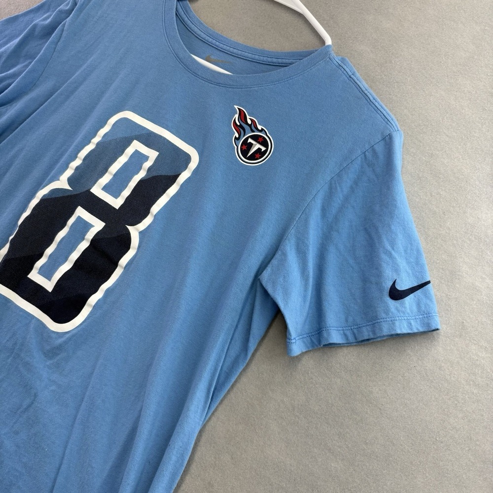 Nike Marcus Mariota 8 Tennessee Titans Blue T Shirt NFL Mens M Football